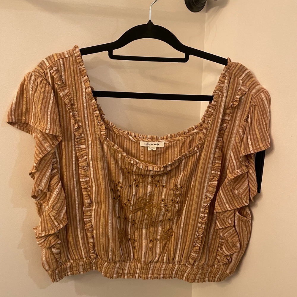 NWOT American Eagle Square Neck Smocked Blouse